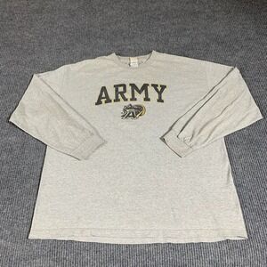 VTG Army Black Knights T Shirt Mens 2XL XXL Gray Long Sleeve Y2K‎ Football Retro